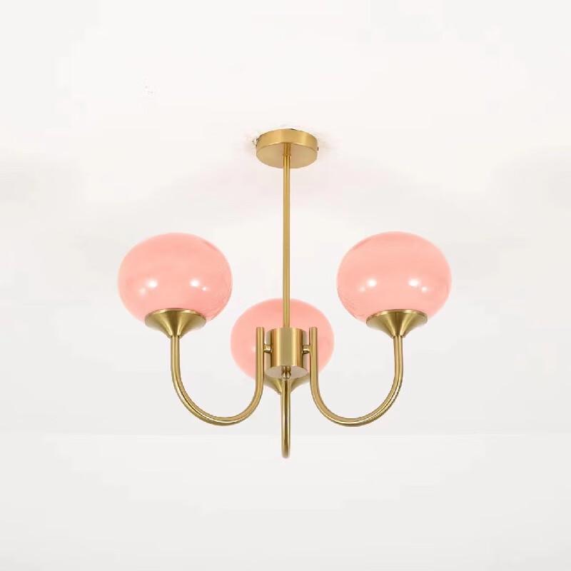 Children s Room Pink Glass Chandelier