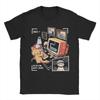 Katze spielt Computerspiele T-Shirt Herren 100% Baumwolle Lustige T-Shirts Rundhals T-Shirts Kurzarm Kleidung Große Größen