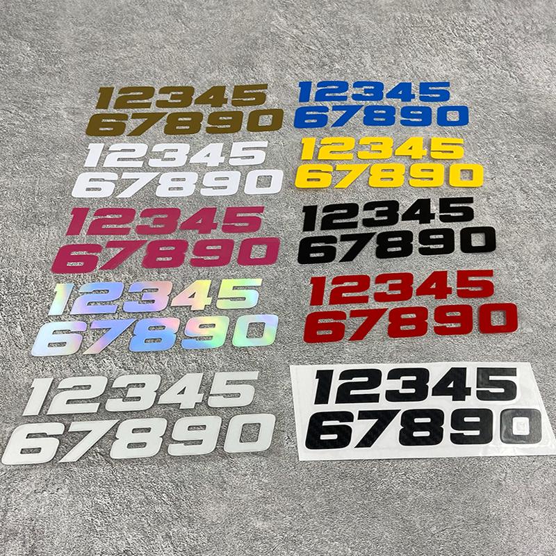 1SET Number 1234567890 Motorcycle Stickers Waterproof Motorbike Fuel Tank Electric Scooter Vinyl Decals Durable Laptop Decors