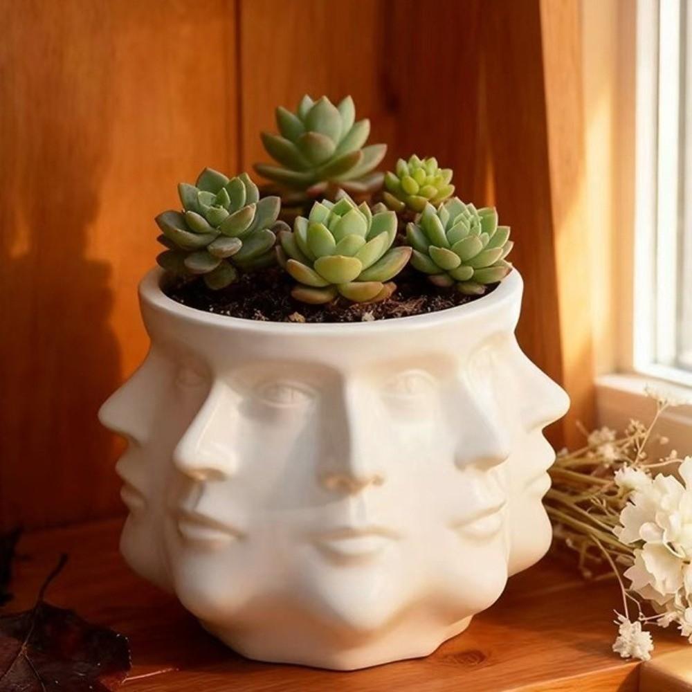 Multi Sided Face Abstract Flower Pot Handicrafts Succulent Pot Office Ornament
