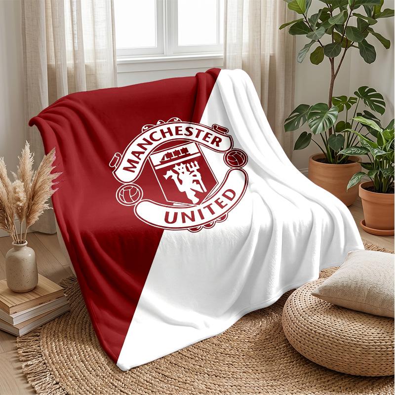 Coperta in pile flanella morbida Manchester United FC Leggera Accogliente Calda Coperta da divano letto Decorazione per la casa