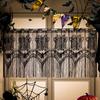 Hallowen Valances for Windows 59 Inch Length Floral Black Lace Curtains Gothic Spooky Gothic Skull Halloween Decor 59 X 20Inch, 1 Panel