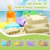 Collapsible Beach Sand Toys for Kids - Travel Beach Toys with 3 Collapsible Beach Buckets,3 Beach Shovels, 4 Sand Molds, Mesh Bags,Sand Bucket Shovel