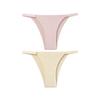 TERMEZY 2Pcs/Lot Women Sexy Ice Silk Panties Low-waist Seamless G String Lingerie Solid Half Hip Underwear