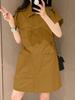 Summer New European and American Simple Tooling Straight Shirt Skirt Design Dress