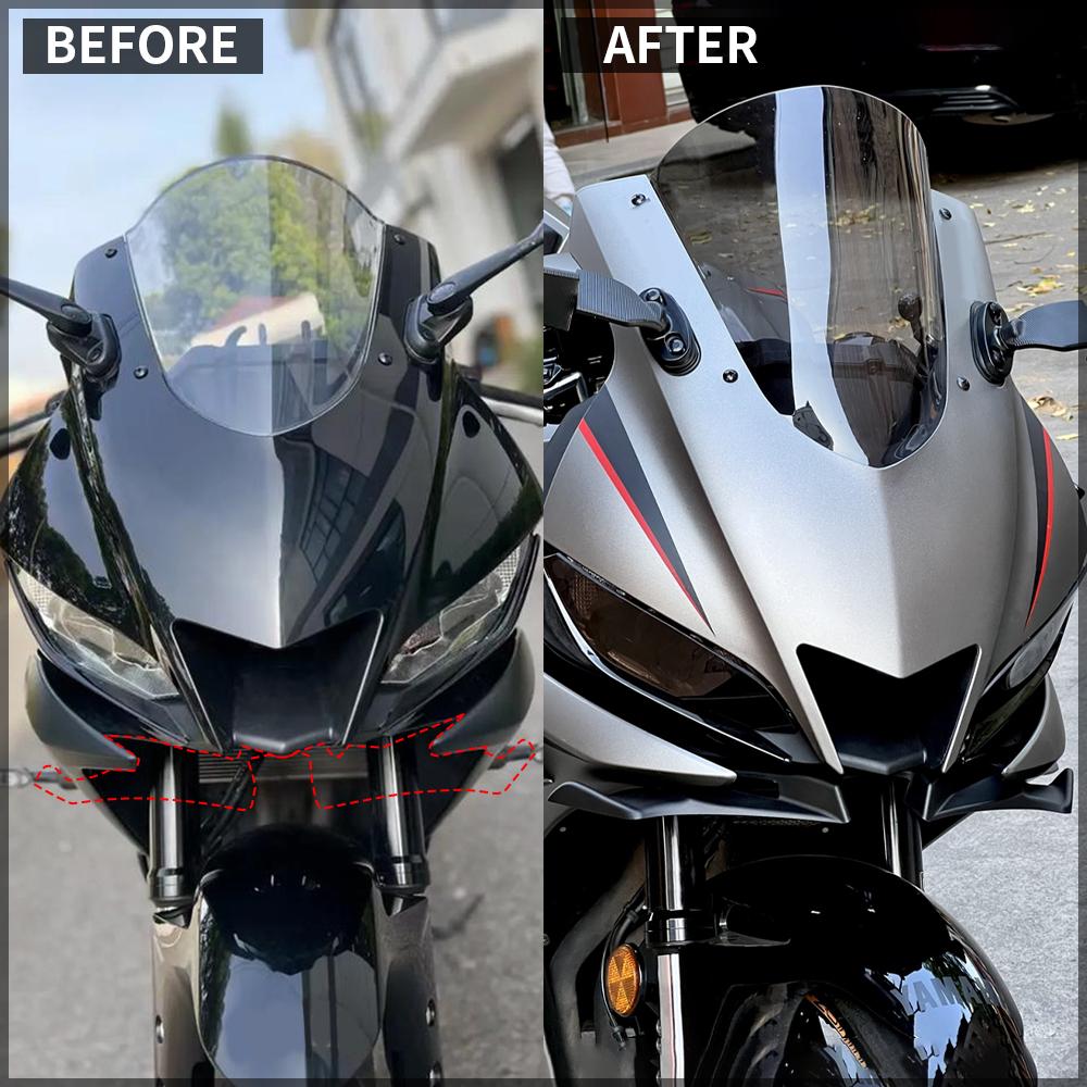 Beak Nose Cone Front Under Nose Fairing Lower Winglets Wing Extension Cover Cowl For Yamaha YZF-R3/R25 YZFR3 YZFR25 2019-2026