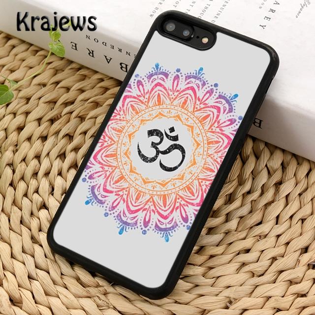 Krajews Yoga Om Namaste Mandala Colourful Design Phone Case For iPhone 14 5 6s 7 8 plus X XR XS 11 12 13 pro max Samsung S21 S22