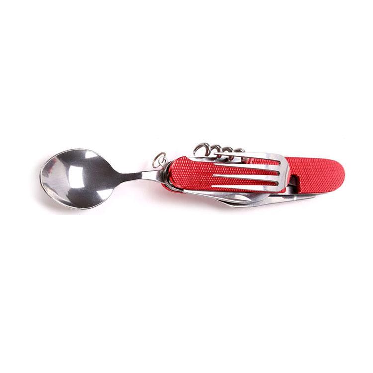 Ensemble de couverts pliants multifonctionnels d'extérieur 6 pièces: Couteau, Fourchette, Cuillère - Détachable & Portable Cadeau