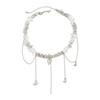 Fashion Heart Cross Tassel Pendant Necklace Geometric Irregular  Neck Decoration Trendy Party Accessory Chic Gift  Item