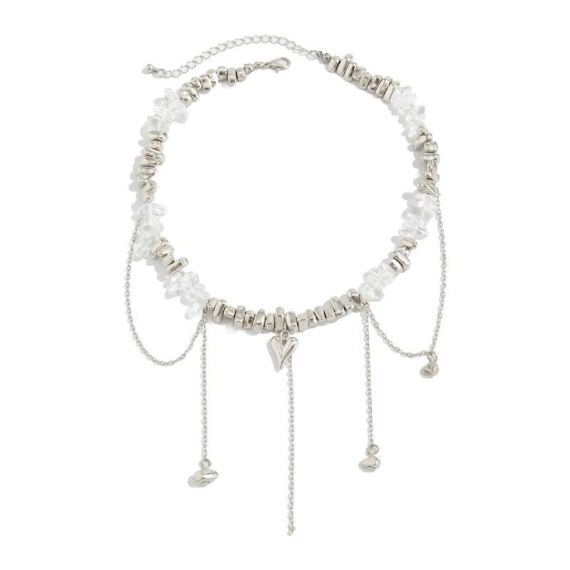 Fashion Heart Cross Tassel Pendant Necklace Geometric Irregular  Neck Decoration Trendy Party Accessory Chic Gift  Item