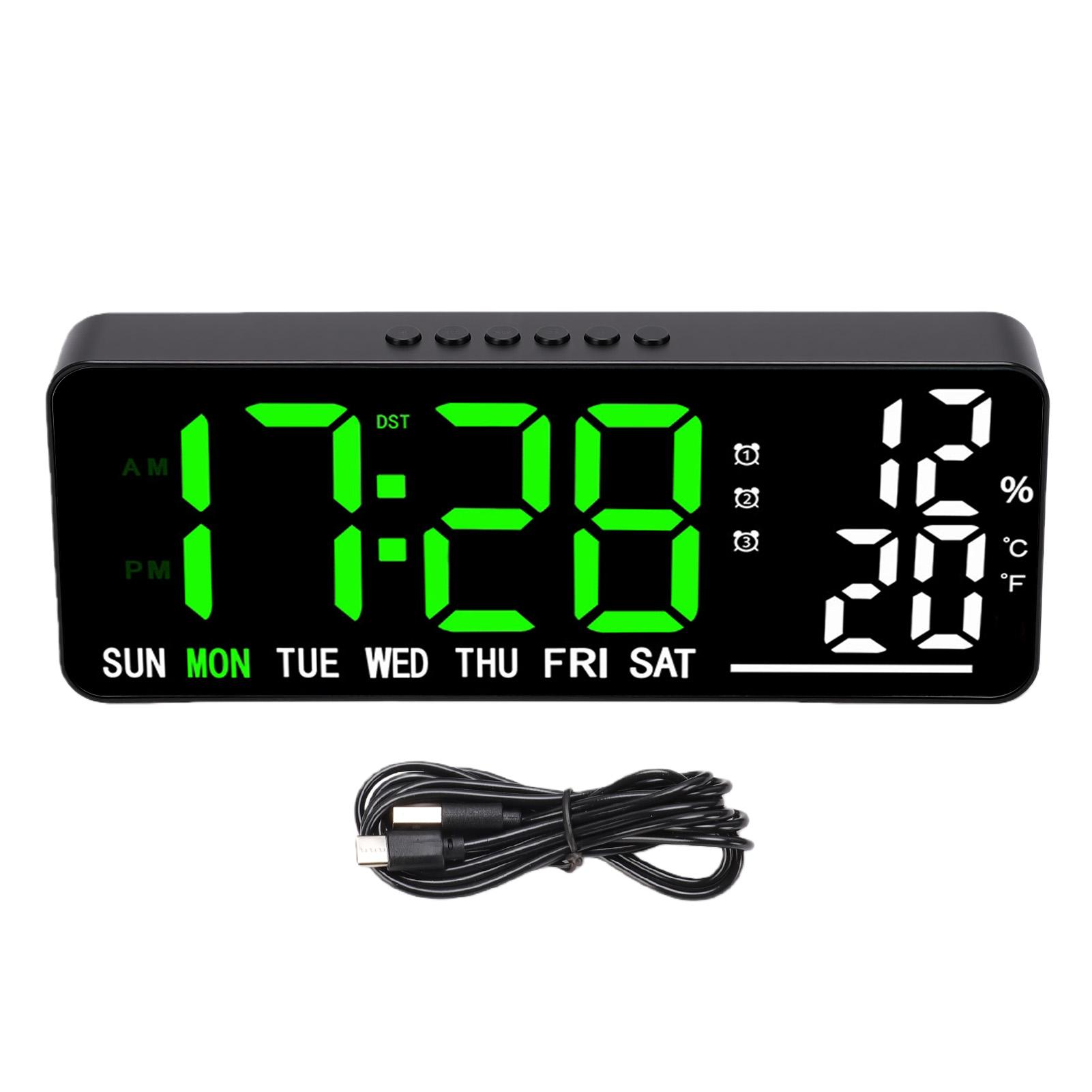 LED Digital Wall Clock Power Off Memory Perpetual Calendar Large Display Digital Clock for Home Office School