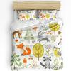 Tropical Jungle Cartoon Animal Giraffe Lion Elephant Duvet Cover Pillow Case Bedding Set Quilt Cover Double Bed Home Textile