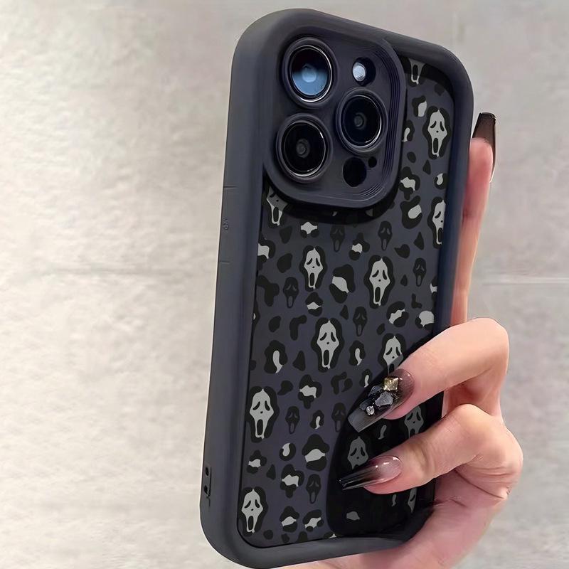 Grey Skull Bamboo Ladder Case for Apple iPhone 11/12/13/14/15/16 - Soft, Cross-Border Compatible