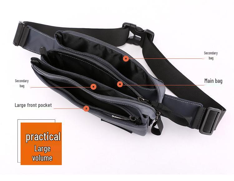 New Men's Trendy Multi-Functional Sports Waist and Chest Crossbody Bag