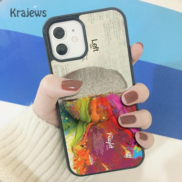 Krajews Anatomy Brain Soft Phone Case Cover For iPhone 18 17 Air 16 15 14 plus 11 12 13 pro max coque Shell Fundas