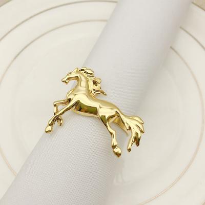 6Pcs Napkin Buckle Animal Shape Decorative Alloy Wedding Horse Napkin Ring Decor Accessories