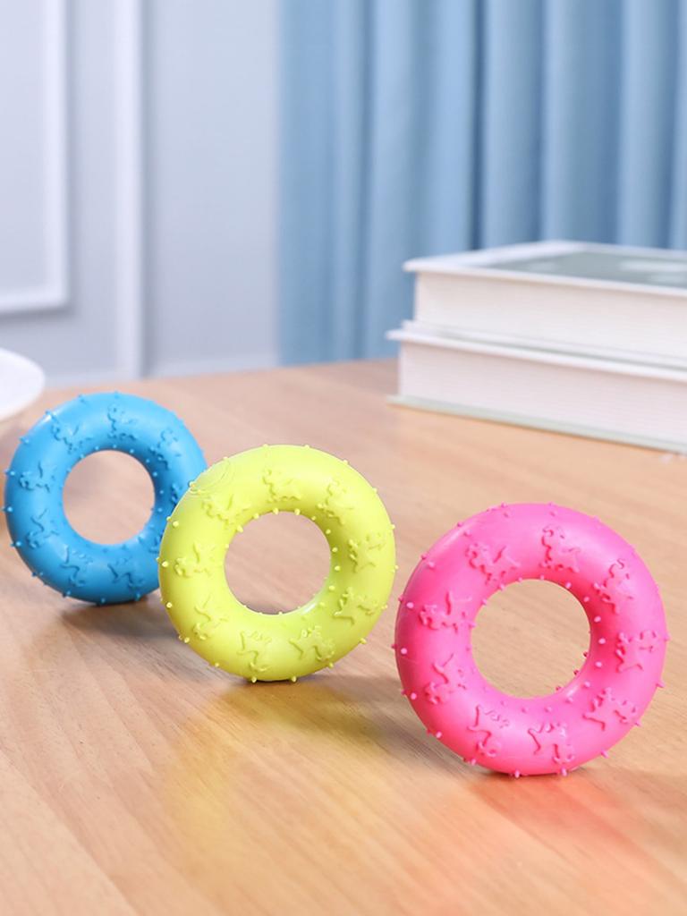 1pc Donut Dog Chew ToyTPR for Aggressive Chewers - Tough & Long-Lasting Puppy Toy for Small, Medium, Dogs,Promotes Dental Health