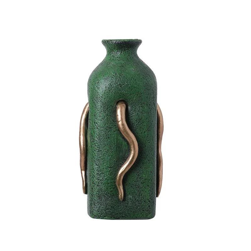 European American Creative Resin Flower Pot Ornament, Handmade Resin Craft Decor for Home Indoor Outdoor Garden Patio Balcony