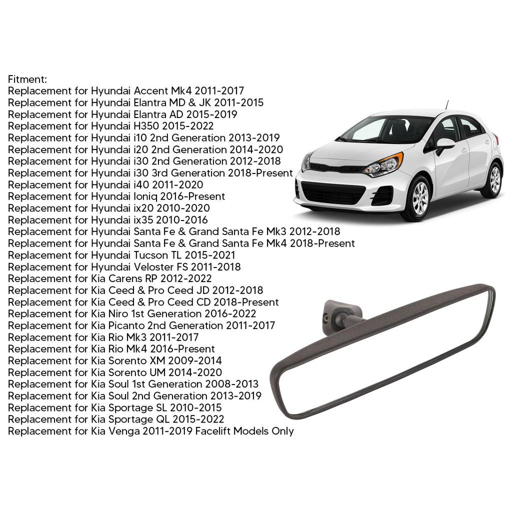 Car Inside Inner Center Rear View Mirror 85101 3X100 Replacement for Hyundai Accent Sonata Tucson for Kia Forte Rio