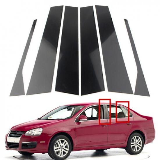 Pillar Posts Door Trim Glossy Black Cover FOR VW Jetta Sedan 2006-2010 (6pcs)