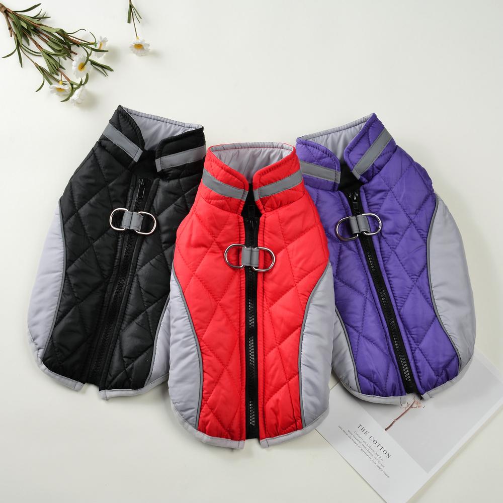 Winter Pet Dog Clothes For Small Medium Dogs Cats Reflective Puppy Jacket Coat Cat Clothing with D-ring Chihuahua Pug Overalls