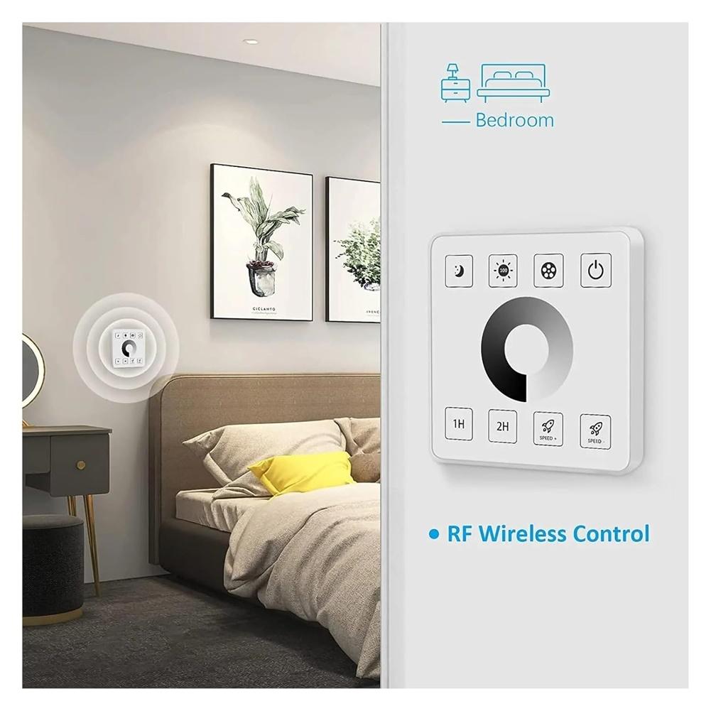 LED Dimmer for Flexible LED Strips 5V-24V Input Touch Dimmer Controller for 12V 24V LED Tape with 433MHz Remote