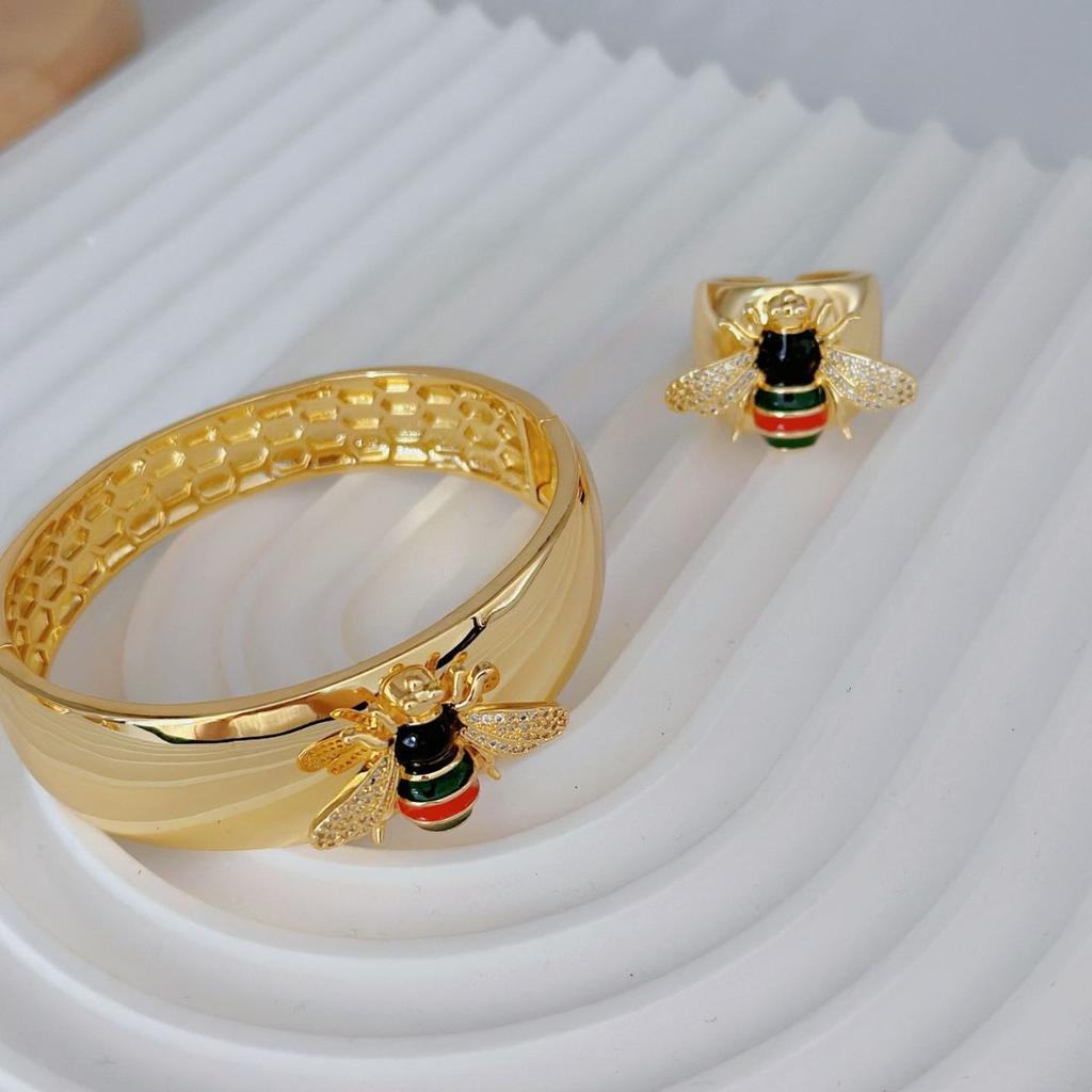 Vintage Fashion Bracelet Ring Set Little Bee Design Bracelet Ring Set
