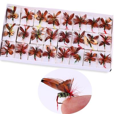 Mosche sommerse Kit mosche per pesca a mosca Spigole Trote salmonate Mosche galleggianti affondanti con scatola per mosche