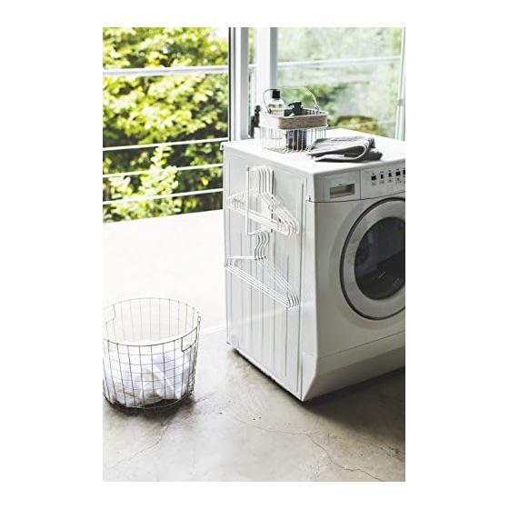 Yamazaki Jitsugyo Magnetic Laundry Hanger Storage Rack S White Approx. W6XD8.5XH26cm Plate Hanger Storage Next To Washing Machine 3918