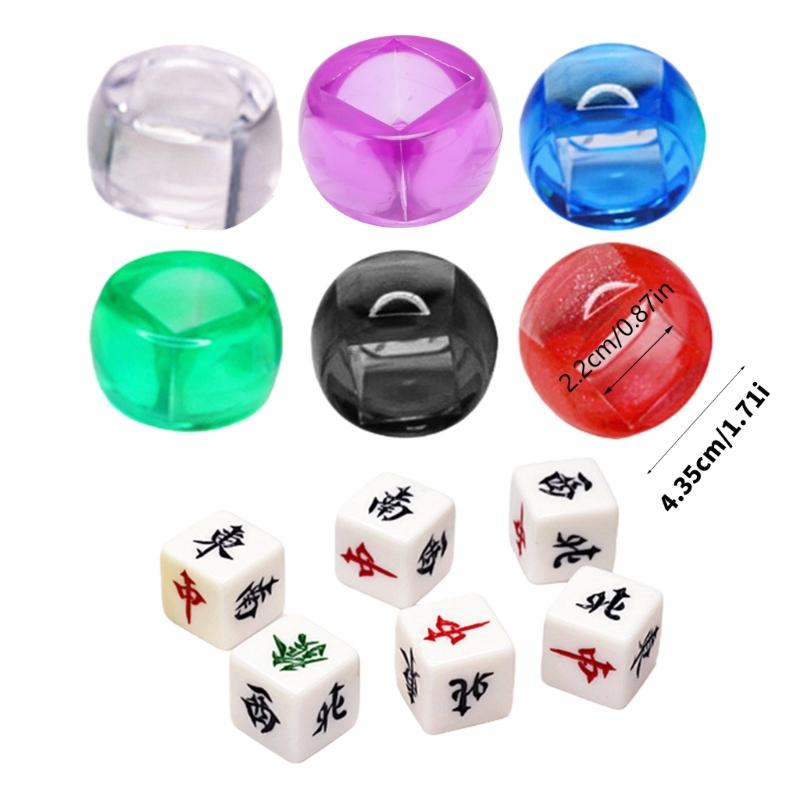 Acrylic 6 Sided Round Corner Dices Chinese Mahjong Role Playing Dices for Table Game, Classroom Teaching Easy to Use