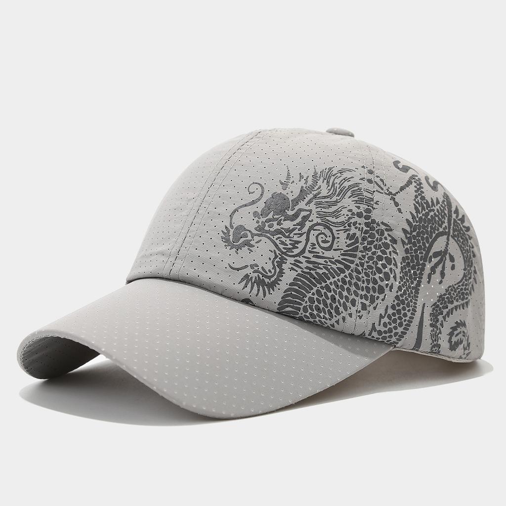 Neue chinesische Drachenmuster-Baseballkappe Sommer Trendmarke Schnelltrocknende Kappe Herren und Damen Outdoor Atmungsaktive Sonnenkappe
