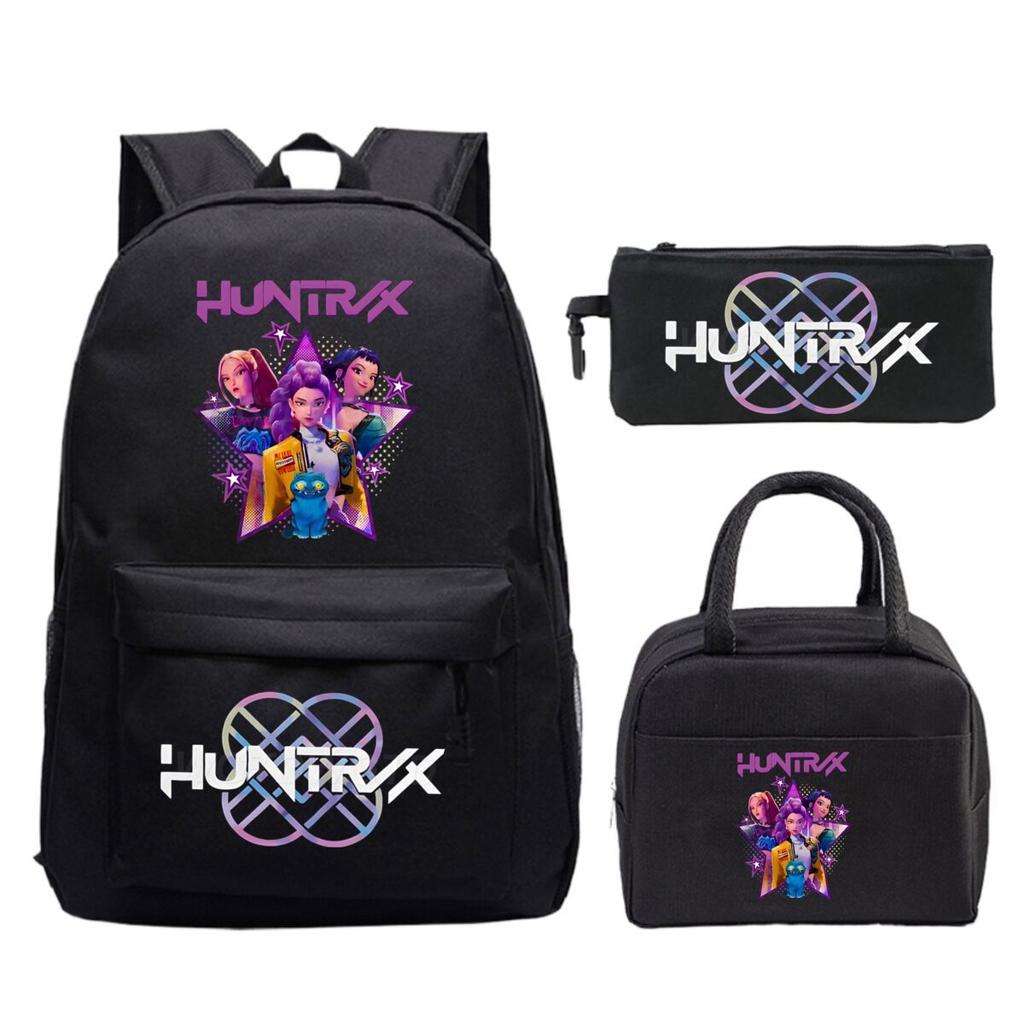 Kpop Demonunters Peripheral Children'S Backpack Elementary And Secondary School Bag Three-Piece Set