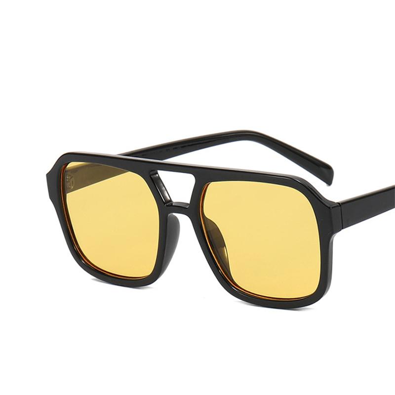 New Fashion Square Sunglasses Women Vintage Frame Female Double Beam Sun Glasses Ocean Gradient Retro Outdoor Oculus De Sol