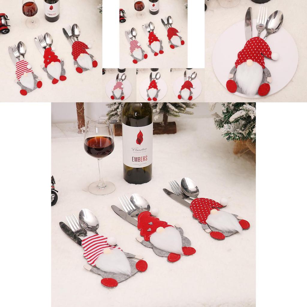 Kreskówkowy Zestaw Sztućców Lalka Bez Twarzy Świąteczne Dekoracje Stołu i Kuchni