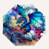 1pc Blue Dragon in Stormy Sky Automatic Opening and Closing Umbrella - Suitable for Various Occasions, Outdoor Activities, Lightweight and Durabl