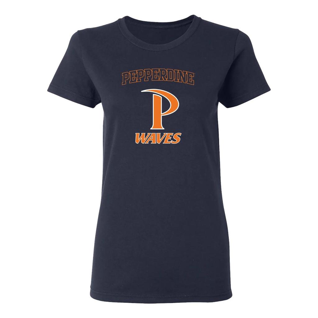 Pepperdine University Waves Arch Logo Women's T-Shirt - Navy