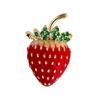 Charming Strawberry Brooch Secure Nonslip Design Fashion Jewelry For Shirts Jackets Bags Gift For Friend