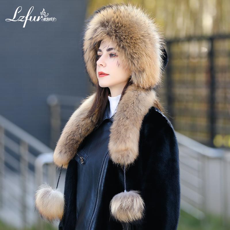 Меховая шапка женская зимняя новая меховая кроличья шерсть модная теплая шапка из лисьего меха шляпа с полями head 55to62cm