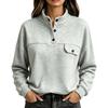 Women's Long Sleeve Crewneck Pocket Sweatshirt Casual Pullover for Everyday Wear