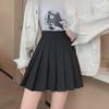 Women's Gray High-Waist Pleated A-Line Skirt - Short, Slim, JK Style for Summer, Spring, and Autumn.