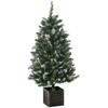 Artificial Christmas Tree 120 cm Snowy Christmas Tree with 328 Branches and Metal Stand Green Christmas Decoration