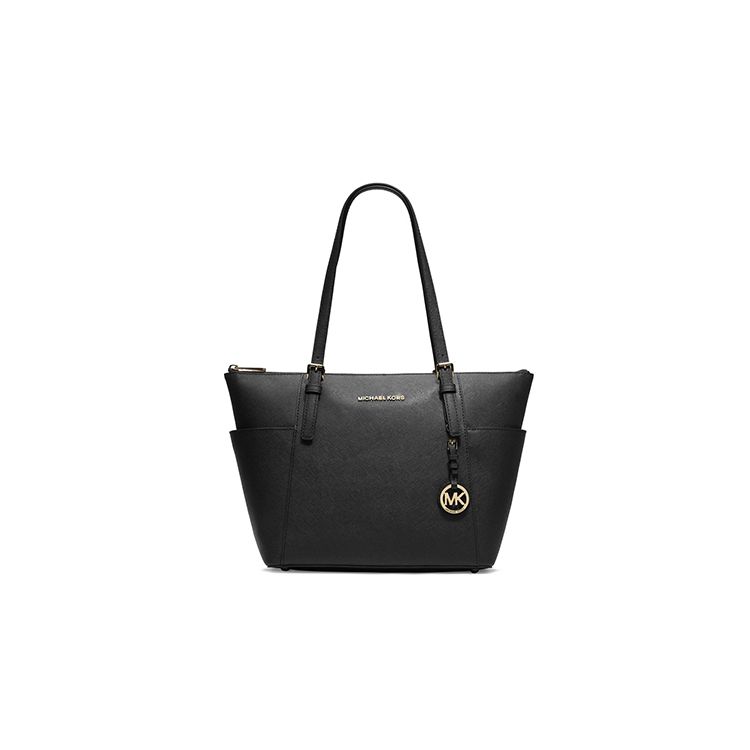 

Michael Kors Mk Jet Set Letter Logo Pendant Solid Color Leather Simple Tote Bag Women Tote Black 30F2GTTT8L-BLACK Basic Set (Bag+Dust Bag)