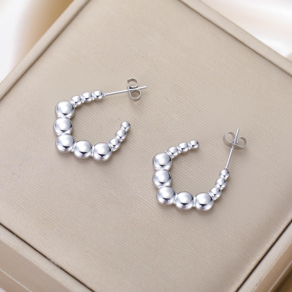 Cazador Geometric Beads Women's Earrings Gold Color Trendy Waterproof Earrings Stainless Steel Jewelry 2026 Party Wedding Gifts