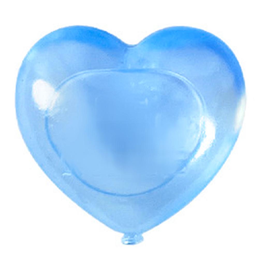 15PCS Reusable Ice Cube Cute Cartoon Heart Shaped Refreezable Washable Plastic Ice Cubes for Making Cold Drink Blue