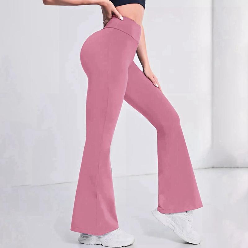 

Брюки для йоги с высокой талией, подтягивающие бедра, утягивающие, расклешенные, спортивные леггинсы, широкие брюки L