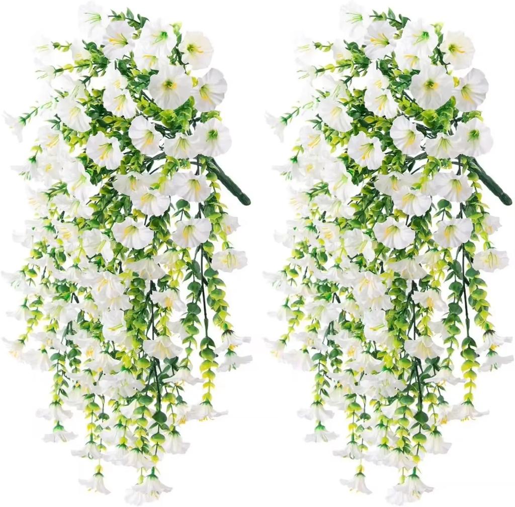 2Pcs Artificial Flowers Vine Morning Glory Wedding Home Room Table Festival Decor Halloween Outdoor Yard Garden Arch DIY Gifts