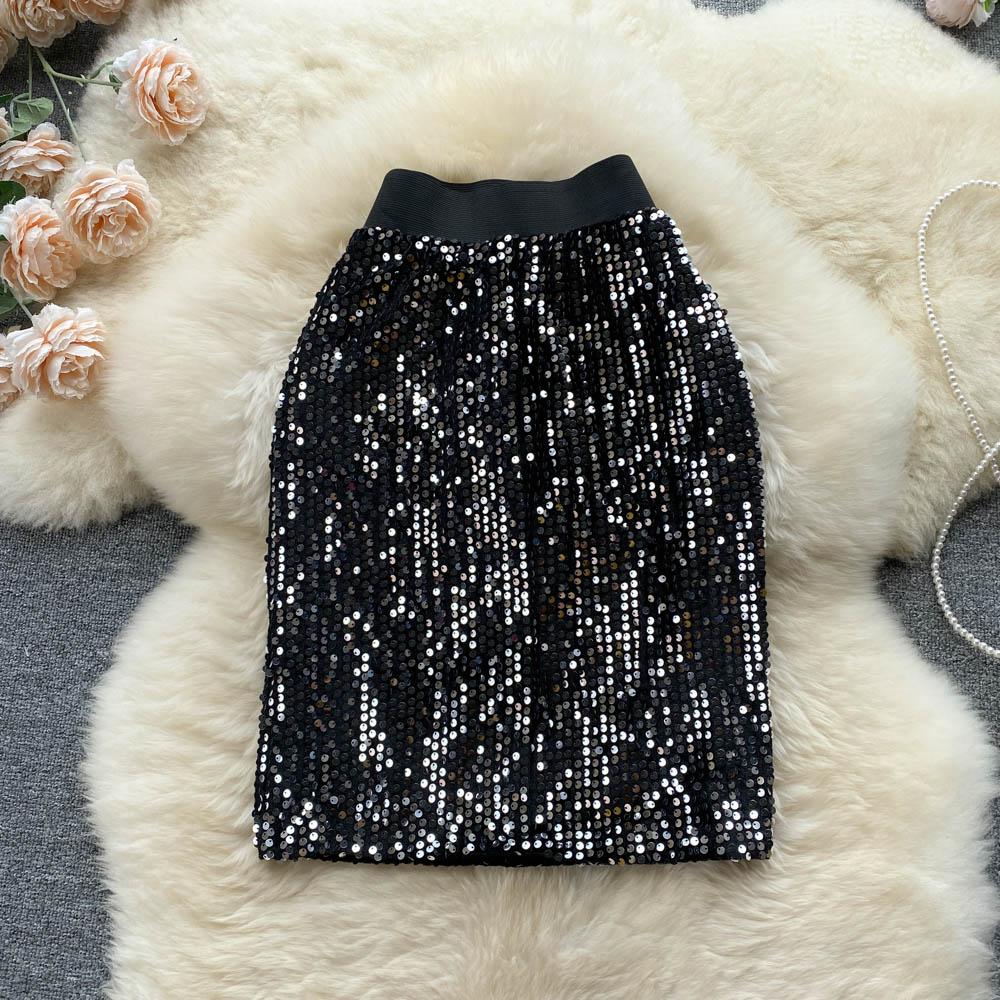 High Waist Skirt Women's Summer Vintage Hip Wrap Slim Elastic Fashion Skirt