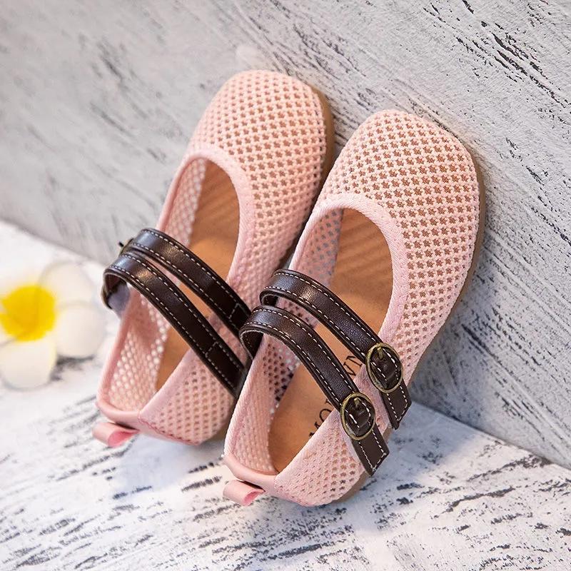 Children's Shoes Korean Girl Princess Shoes Breathable Hollow Net Sandals Children 1-2 Years Old Soft Sole Toddler Shoes
