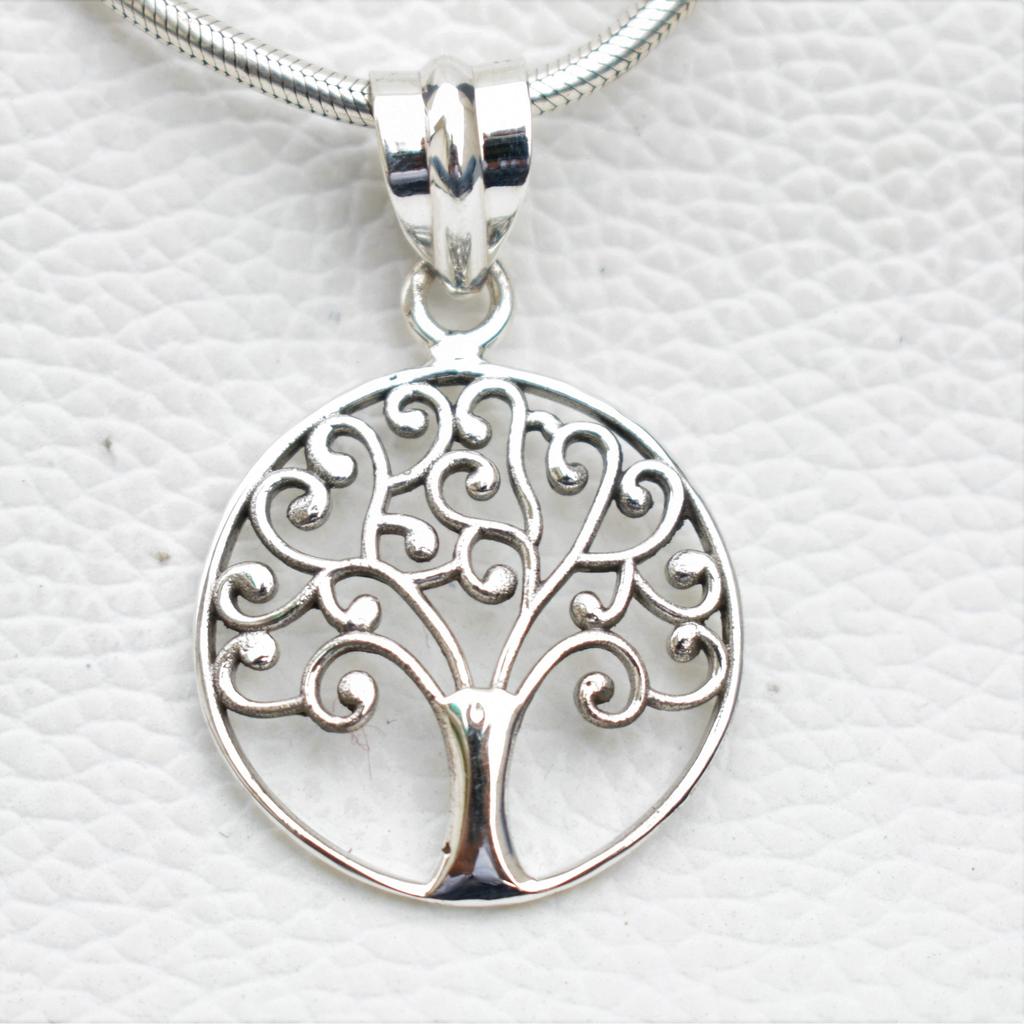 Handmade 925 Sterling Silver Tree of Life Pendant, Healing Jewelry