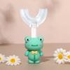 Children's U-Shaped Silicone Toothbrush, Soft Bristles, Anti-Slip Cartoon Handle, Ages 1-12
